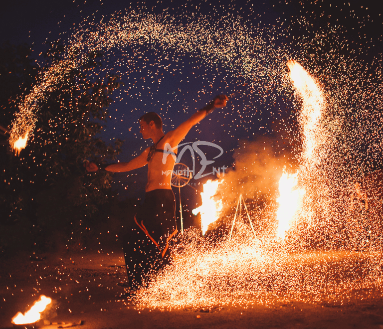 Entertainment for events in Dubai with fire and LED performers by Manoth Entertainment