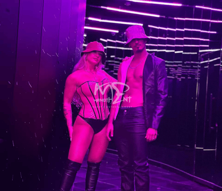 Entertainment for events in Dubai with firae and LED performers by Manoth Entertainment