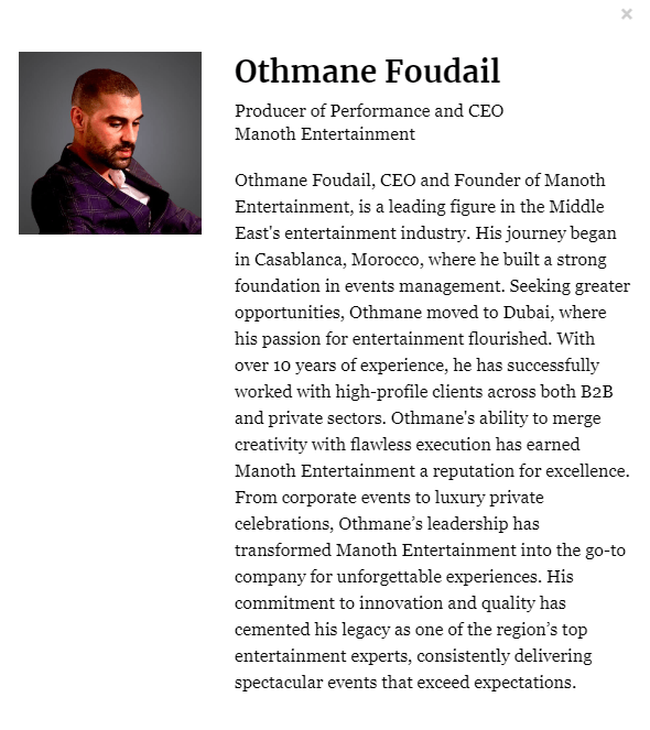 Mr Othmane Foudail CEO of Manoth Entertainment
